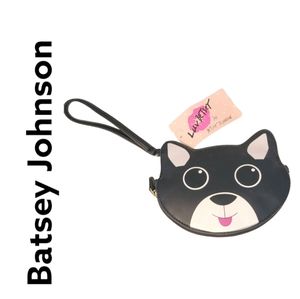 Betsey Johnson Kitty Cat Coin Purse Wristlet Purse Zip